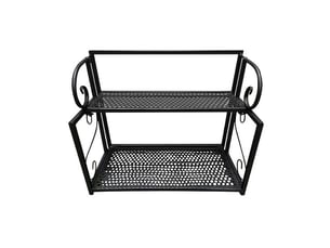 Aiducho étagère rangement douche fer, 2 niveaux. Panier sous étagère pour cuisine, armoires et meubles bas. Pratique et robuste.