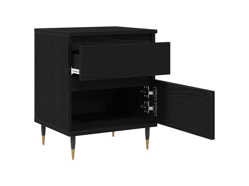  Table de chevet - cabinet de chevet - table de nuit 2 pc chêne noir 40 x 35 x 50 cm  - Conforama E