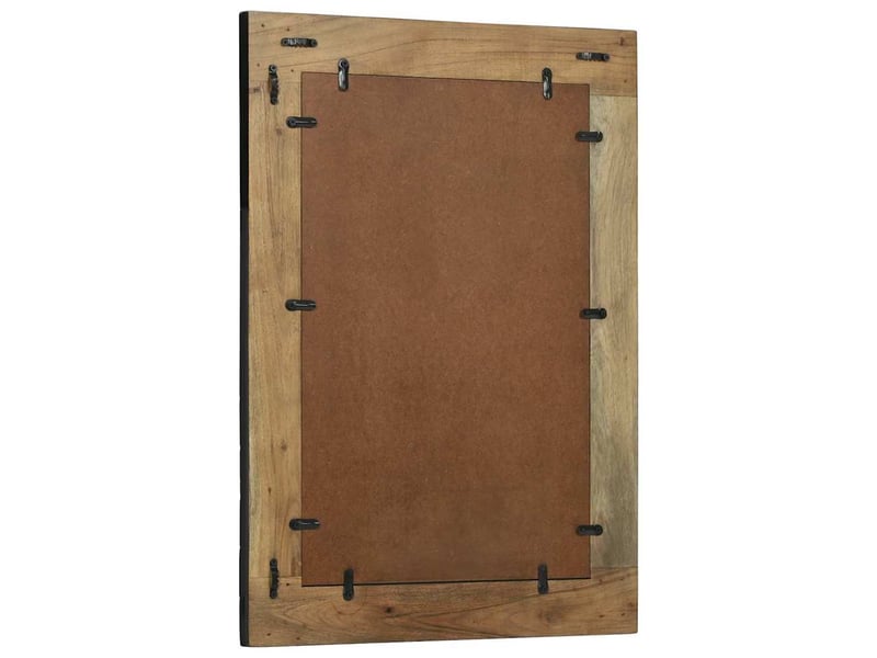  Miroir mural noir et marron 70 x 2 x 70 cm bois d'acacia massif cf62857  - Conforama E