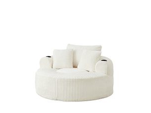 Fauteuil fixe MODFU  Velours côtelé beige vendu A l'unité