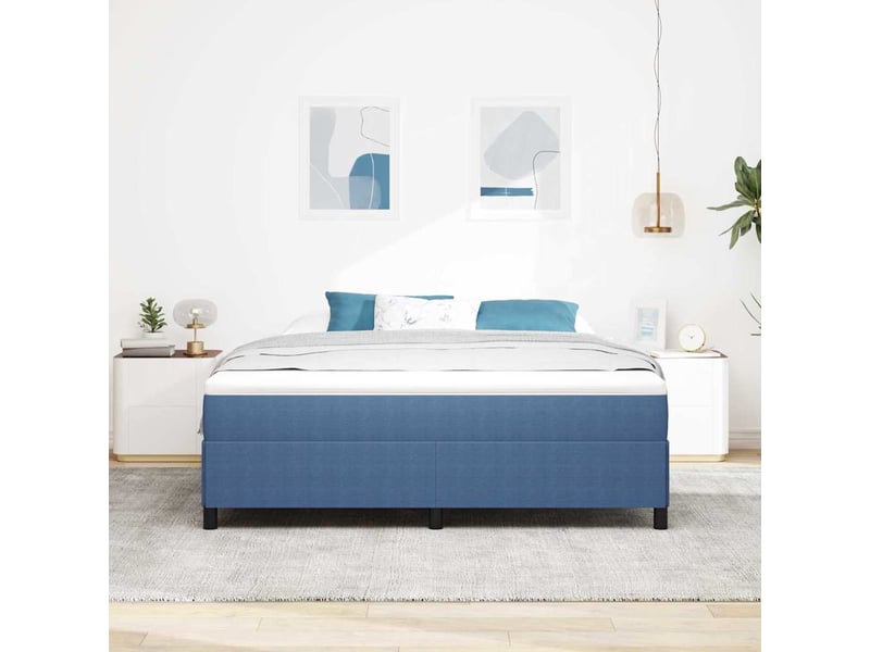 Lit double- lit adulte - lit à lattes bleu 180 x 200 cm tissu en velours côtelé - Conforama B