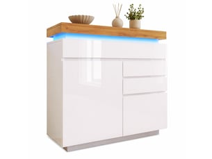 Buffet 2 porte(s)  3 tiroir(s) LPOSPI  - 110 cm coloris blanc 