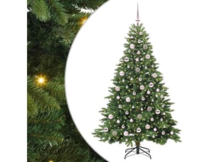 Sapin de noël artificiel, arbre de noël avec 300 led vert 180 cm pe et pvc shl4240