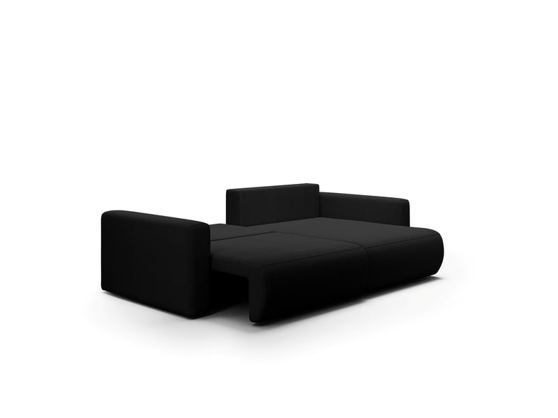  Canapé d'angle convertible 5 places welly noir  - Conforama C