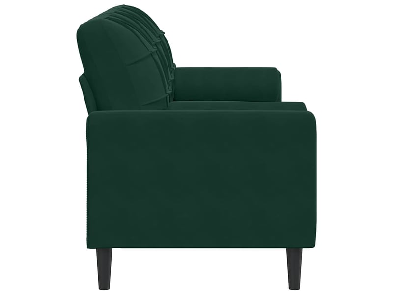  Canapé 3 places, canapé droit fixe avec oreillers vert foncé 180 cm velours  - Conforama D