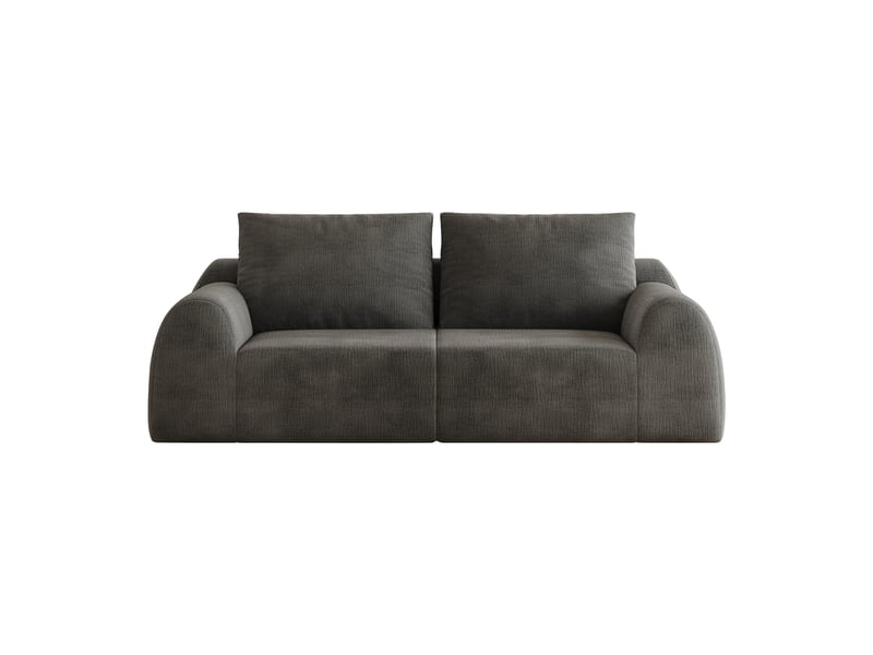  Canapé compressé 2 places, 190 x 95 x 85 cm, mousse haute élasticité, sans montage, tissu chenille, gris foncé  - Conforama A