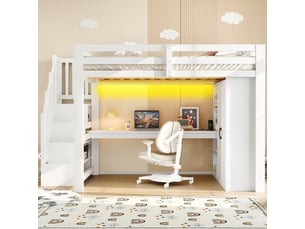 Lit mezzanine 140x200 cm coloris blanc