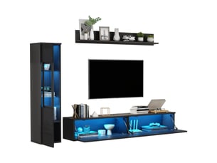 Meuble tv coloris noir 180 cm <strong>OXEZA</strong> <strong></strong>
