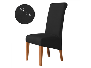 Housses de chaises de restaurant, douces et élastiques, adaptées aux grandes chaises de salle à manger, amovibles et lavables, lot de 2, noires