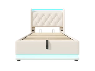 Lit coffre 90x200 cm DZMDIP   coloris blanc