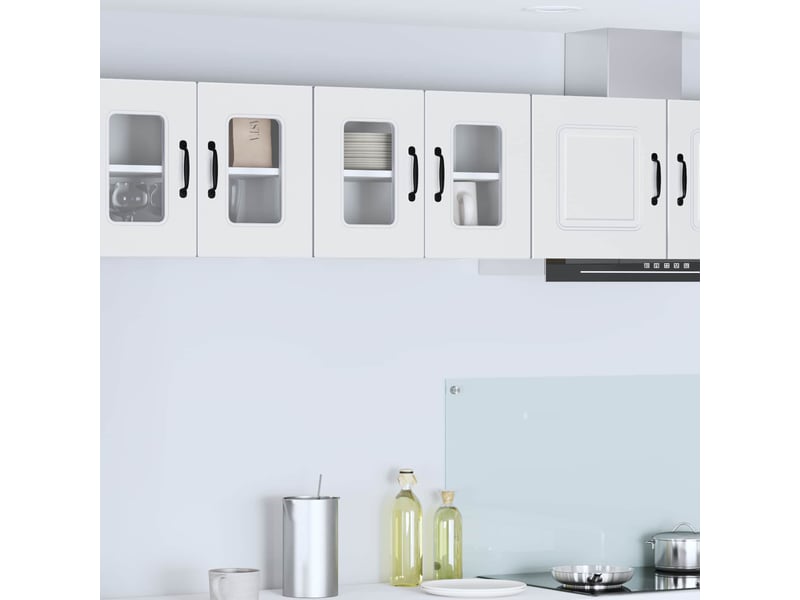  Meuble mural de cuisine | armoire de cuisine 2 pcs blanc bois d'ingénierie shl2344  - Conforama B