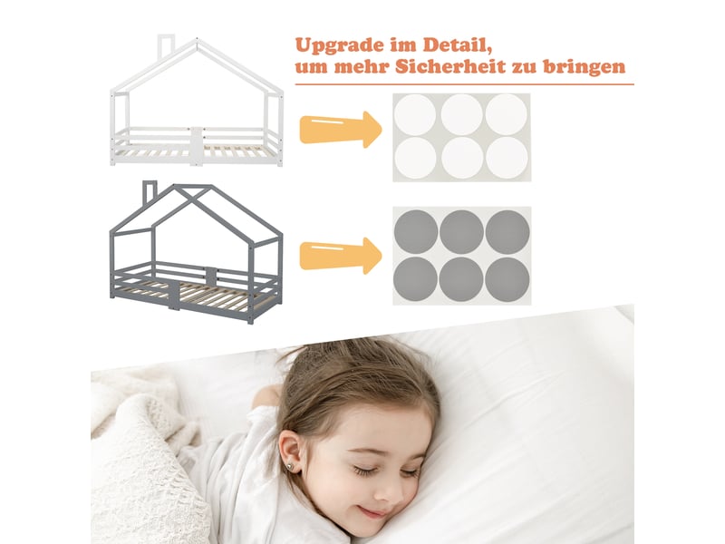  Lit mezzanine 90 x 200 cm avec échelle, lit enfant avec cadre en fer et étagères de rangement, noir  - Conforama D