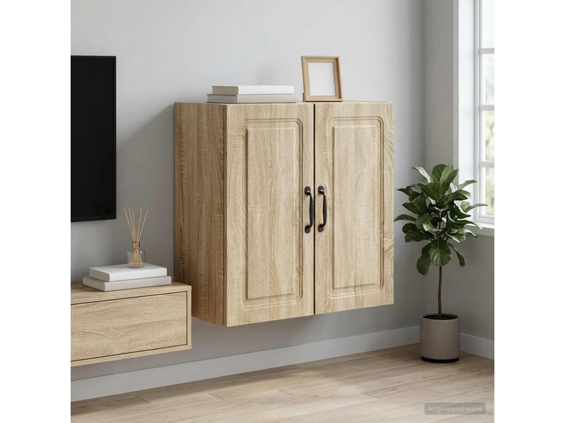  Armoire murale salon 59x31x60cm bois d'ingénierie chêne sonoma shl2431  - Conforama B