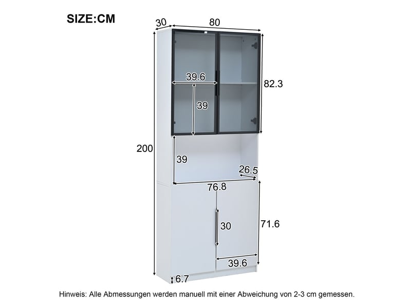 Vitrine 30 x 160 x 200 cm portes en verre rangement d'objets de collection éclairage led température de couleur réglable luminosité réglable finition blanche style minimaliste moderne - Conforama C