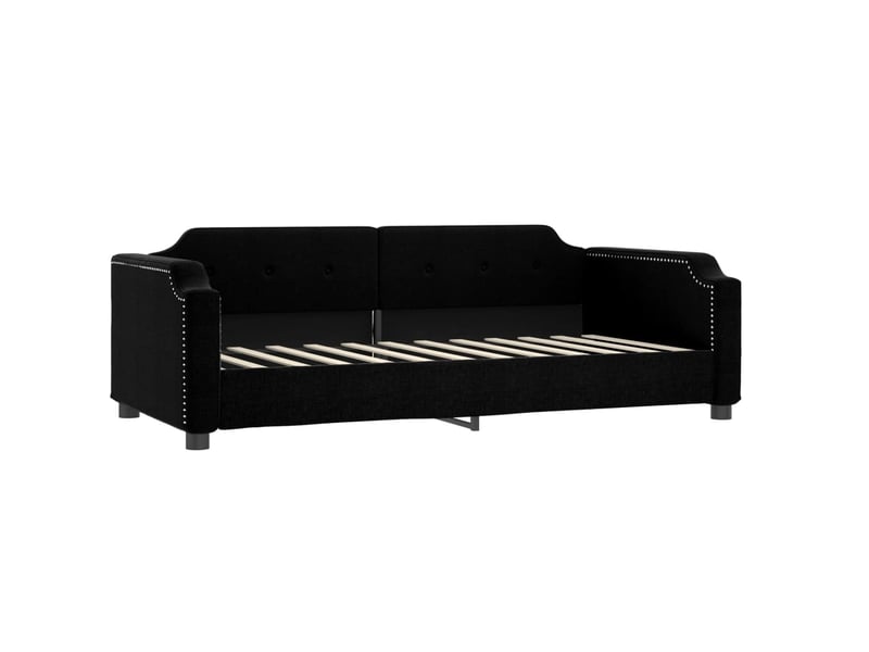  Lit simple- lit adulte -  lit de jour avec gigogne sans matelas noir 100x200 cm  - Conforama D