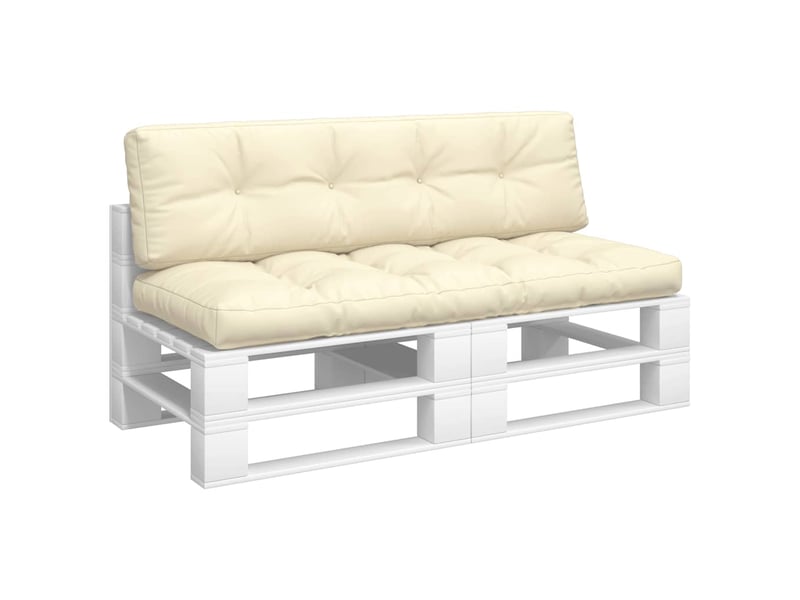  Lot de 2 coussins de palette, coussins de canapé crème tissu cf59524  - Conforama C