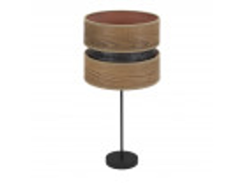  Fabrilamp colet grande lampe à poser noire effet bois foncé en métal et textile, 1 x e27, 61 cm 175671184 - Conforama B