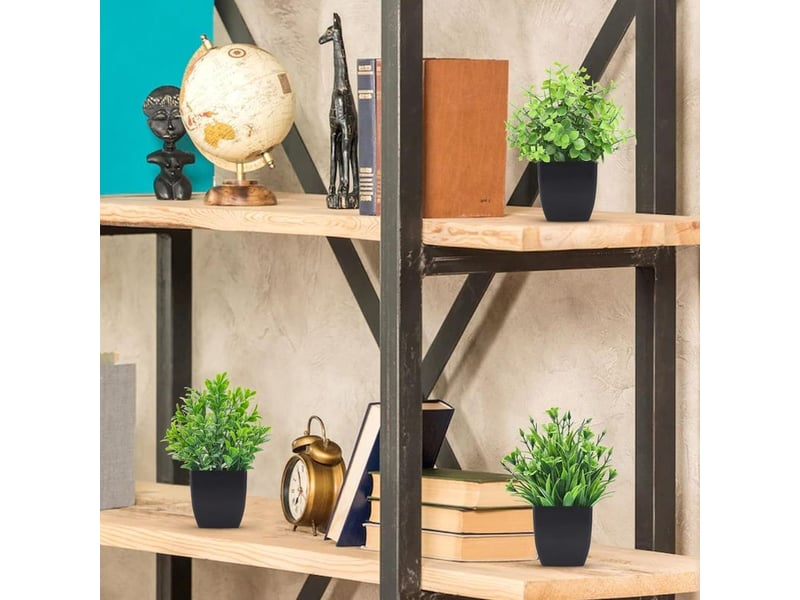  Plantes artificielles, petites plantes artificielles noires, accessoires de salle de bain, pour la maison, le bureau et la décoration intérieure.  - Conforama B