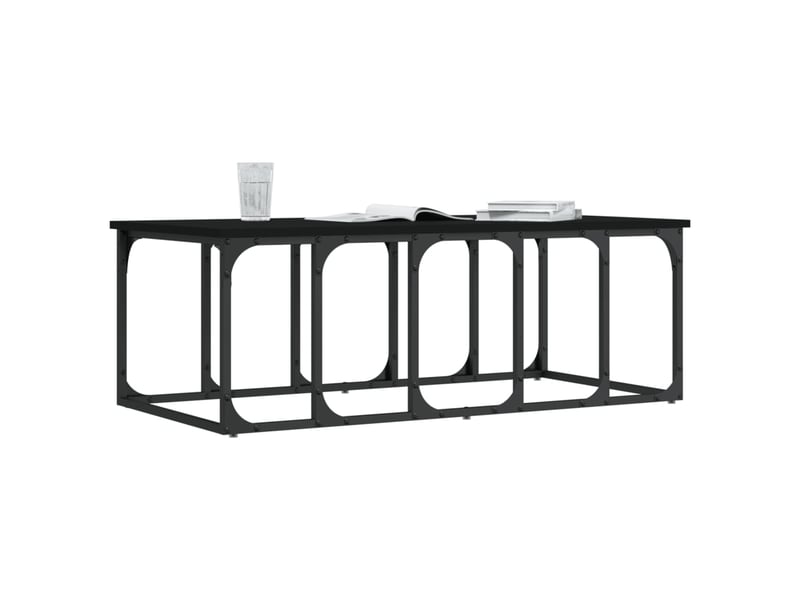  Table basse rectangulaire | table de salon noir 100x50x35,5 cm bois d'ingénierie  - Conforama C