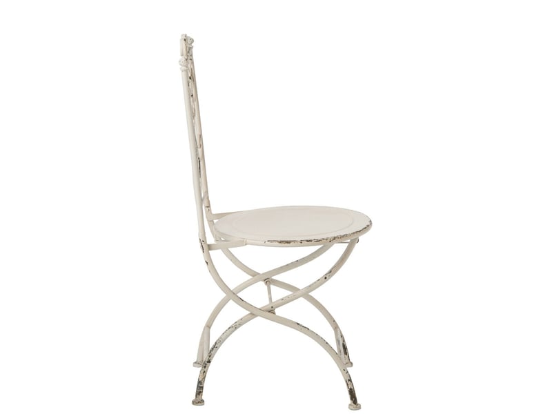  Chaise de jardin en métal fabien 95cm blanc cassé  - Conforama C