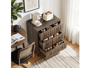 Commode 3 tiroir(s) VIVRYN coloris bois foncé largeur 40 cm