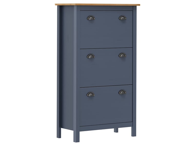  Meuble à chaussure, armoire à chaussures hill gris 72x35x124 cm bois de pin solide  - Conforama B