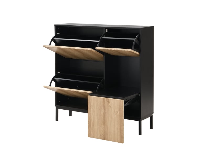  Meuble à chaussures pour l'entrée 12 paires avec banc à langer caché et 3 étagères à chaussures,noir meuble à chaussures noir - Conforama D