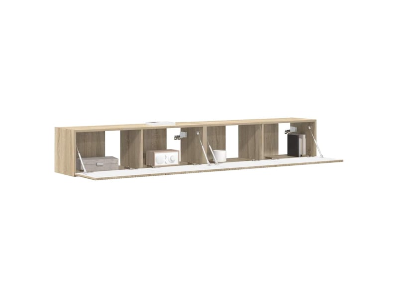  Meuble tv mural 2 pcs sonoma bois d'ingénierie  - Conforama C