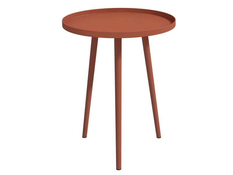  Table basse de jardin ronde, table d'appoint acier rouge 40x40x50cm  - Conforama B