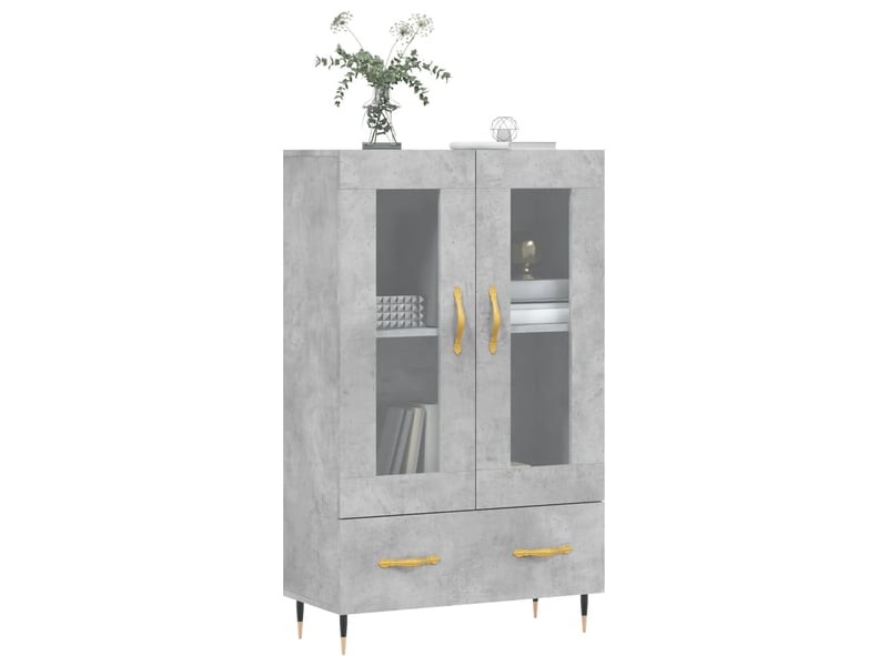  Buffet haut - bahut - meuble de rangement gris béton 69,5x31x115 cm bois d'ingénierie  - Conforama C