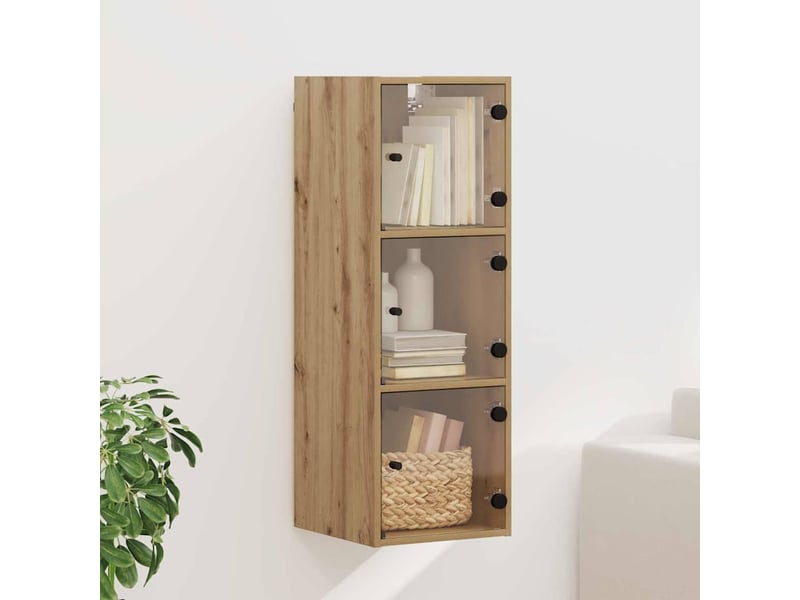  Meuble mural, meuble de rangement salon 35 x 37 x 102 cm bois d'ingénierie chêne artisanal  - Conforama B