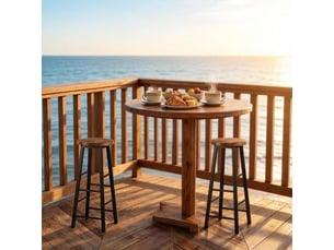 Tabourets de bar - lot de 2 - hauteur cuisine haute - style bistrot - repose-pieds
