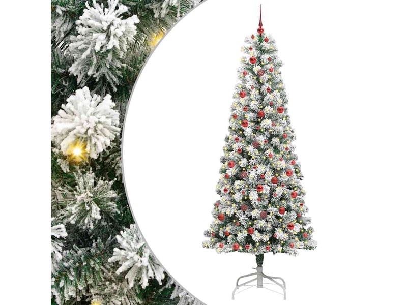  Sapin de noël - arbre de noël artificiel à branches articulées vert et blanc  - Conforama A
