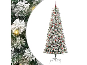 Sapin de noël - arbre de noël artificiel à branches articulées vert et blanc