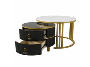 Table basse rond(e) coloris noir  