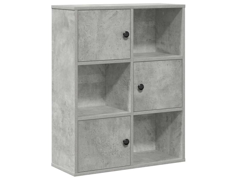  Bibliothèque, meuble de rangement salon gris béton 60x24x76,5 cm bois d'ingénierie  - Conforama A
