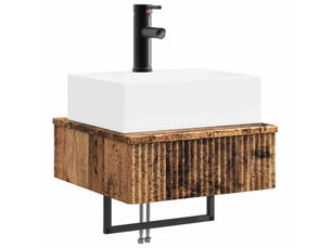 Basin de lavage mural, lavabo bois ancien 40x41x39 cm