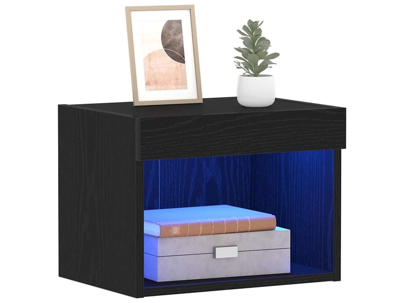  Ensemble meuble tv - banc tv - meuble de rangement 40 x 30 x 30 cm chêne noir bois d'ingénierie  - Conforama C
