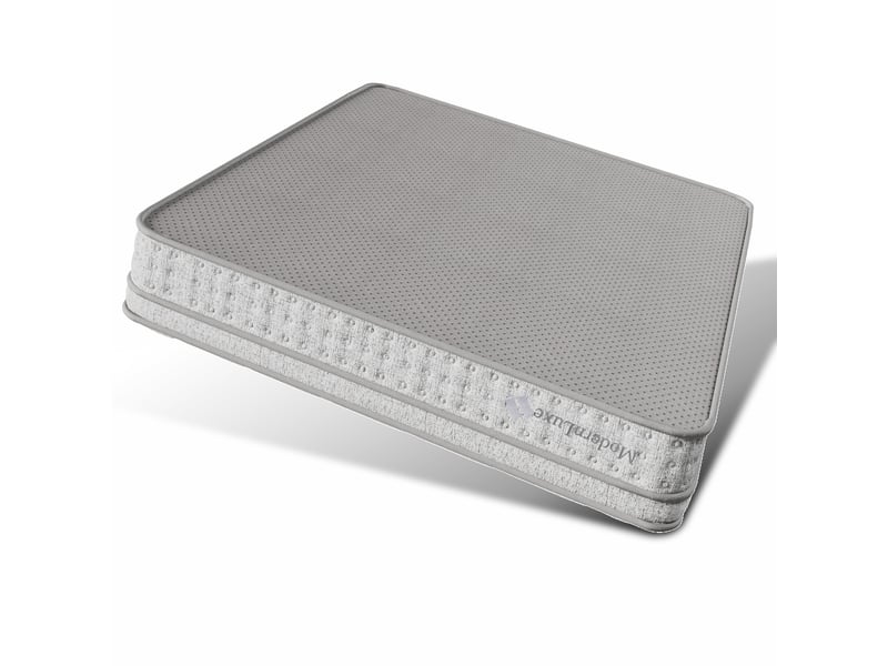 Matelas 140 × 200 cm 2 places hybride 7 zones à ressorts ensachés, h3, 25 cm, en polyester, blanc - Conforama A