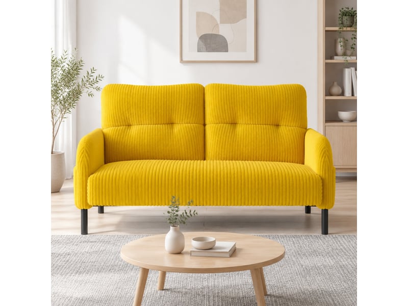  Canapé 2 places en velours côtelé avec poche latérale evryae  - Conforama B