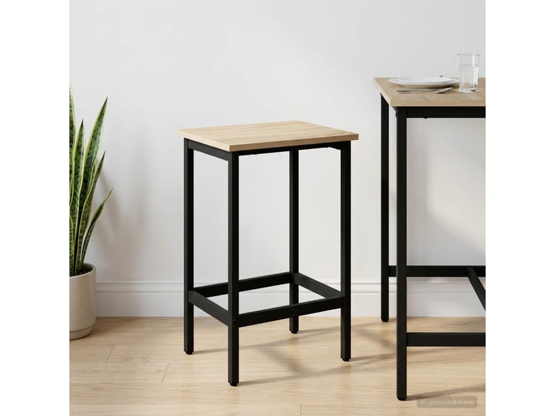  Tabouret de bar, chaise de bar chêne sonoma 40x32x64 cm bois d'ingénierie shl64650  - Conforama B