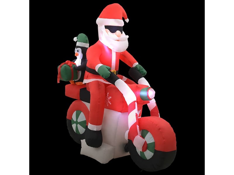  Père noël gonflable sur moto led ip44 160 cm  - Conforama C
