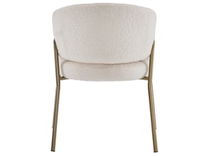 Lot de 6 chaises de salle à manger blanches, pieds en fer doré