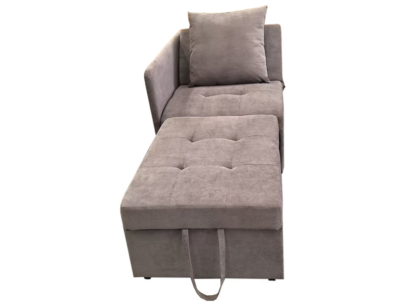  Canapé convertible lit gris tissu lin, canapé-lit 3 en 1 avec tiroirs intégrés et dossier réglable pour salon ou chambre  - Conforama D