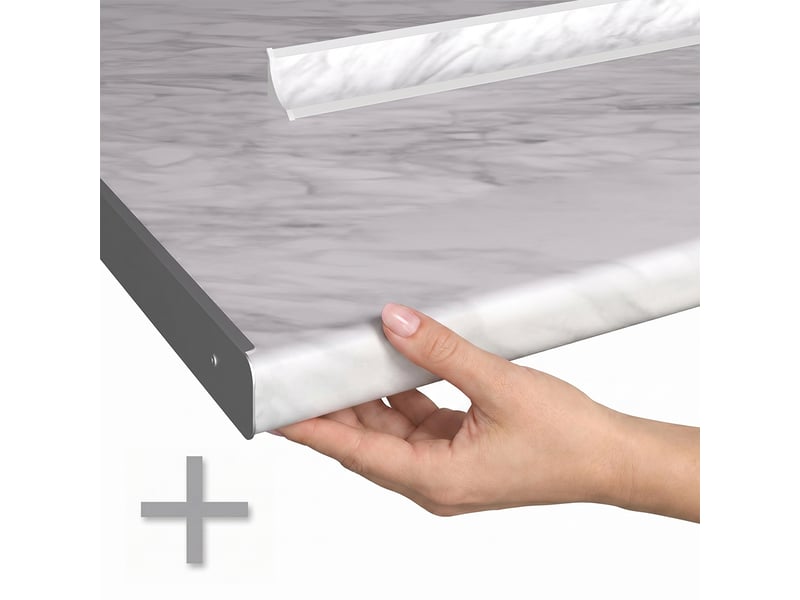  Vicco cuisine, blanc campagneanthracite, 380cm, pt marbre  - Conforama C