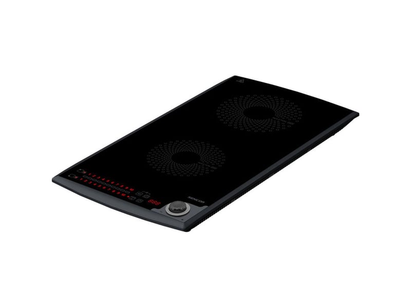 Table induction 2 zones compact 3100 w noire 10 niveaux minuterie programmable 41023293 - Conforama A