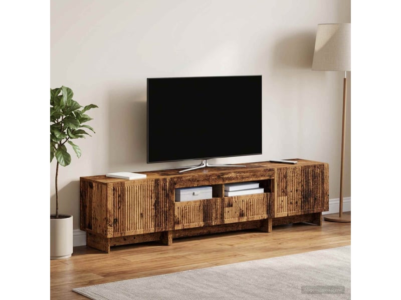 Ensemble de 3 meubles tv led ede bois ancien bois d'ingénierie - Conforama B