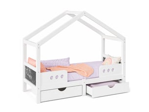 Lit cabane 90x200 cm ULQENI   coloris blanc