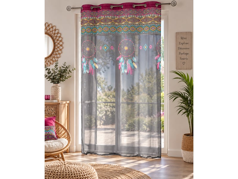  Panneau a oeillets voile top dream ethnique  - Conforama B