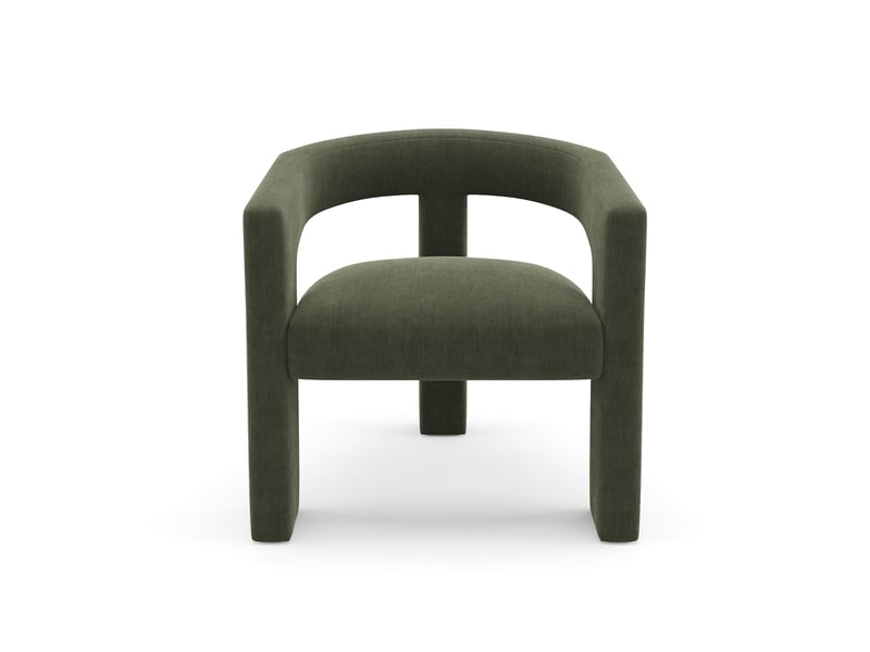  Fauteuil de salle à manger en velours kaki mila MILAVLKA - Conforama C